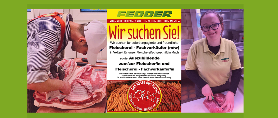 Auszubildende Fleischerei-Fachverkäufer gesucht Fedder Much